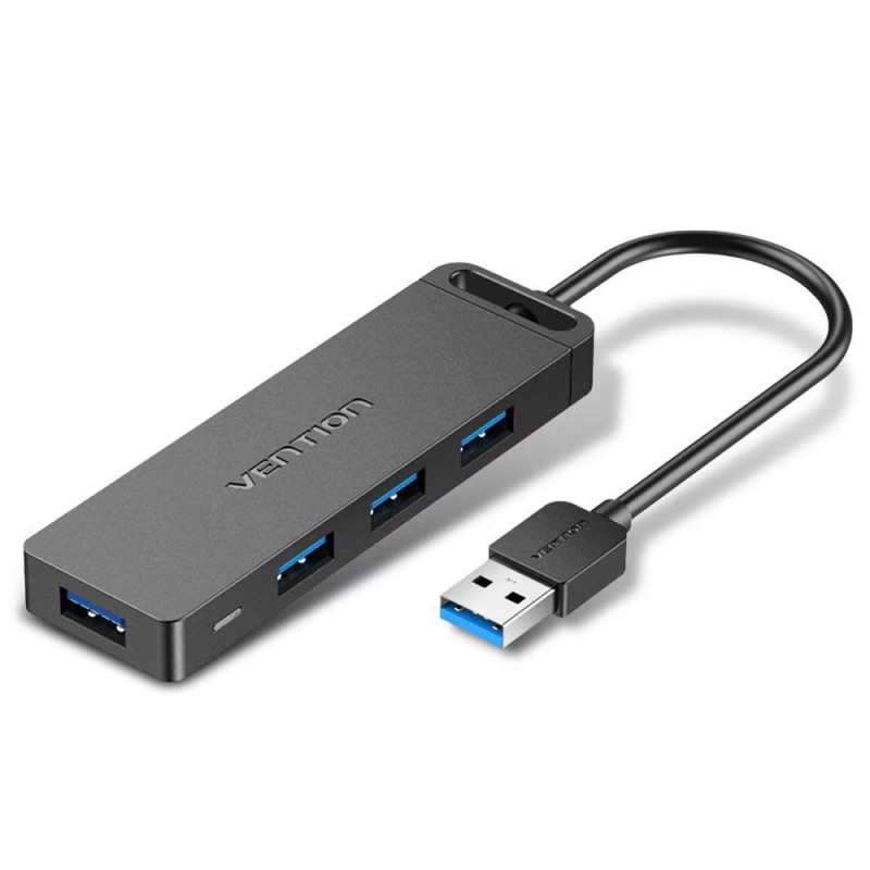 VENTION 4-Port USB 3.0 Hub with Power Supply 0.5M Black (CHLBD) (VENCHLBD) VENTION 4-Port USB 3.0 Hub with Power Supply 0.5M Black (CHLBD) (VENCHLBD)