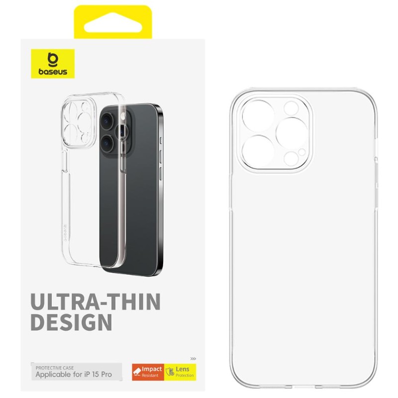 Baseus Phone Case for iPhone 15 Pro OS-Lucent Series Clear (P60157204203-01) (BASP60157204203-01) Baseus Phone Case for iPhone 15 Pro OS-Lucent Series Clear (P60157204203-01) (BASP60157204203-01)