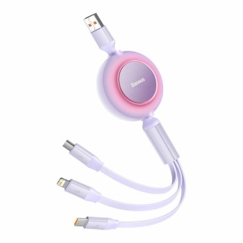 Baseus Bright Mirror 3 USB 3-in-1 cable for micro USB / USB-C / Lightning 66W / 2A 1.1m Purple (CAMJ010105) (BASCAMJ010105)