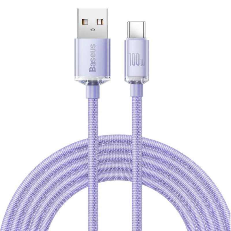 Baseus Crystal Shine cable USB to USB-C 100W 2m purple (CAJY000505) (BASCAJY000505) Baseus Crystal Shine cable USB to USB-C 100W 2m purple (CAJY000505) (BASCAJY000505)