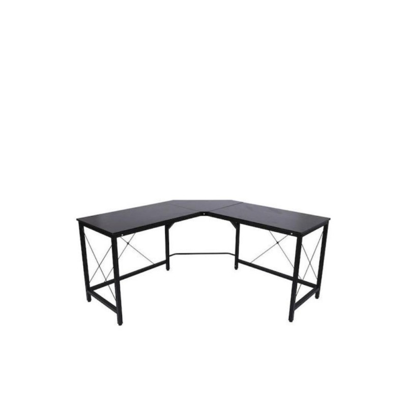 Homcom Γωνιακό Μεταλλικό Γραφείο 150x150x76 Μαυρο (836-122BK) (HOM836-122BK)