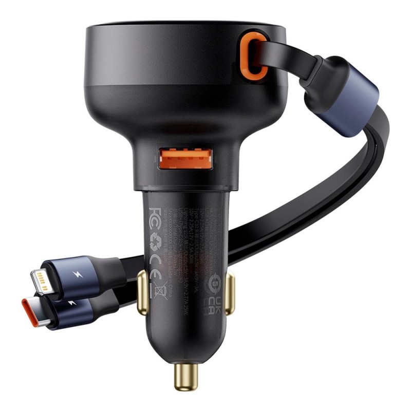 Baseus Φορτιστής Αυτοκινήτου Enjoyment USB με Καλώδιο USB-C και Lightning 60W Μαύρο (C00057802111-02) (BASC00057802111-02) Baseus Φορτιστής Αυτοκινήτου Enjoyment USB με Καλώδιο USB-C και Lightning 60W Μαύρο (C00057802111-02) (BASC00057802111-02)