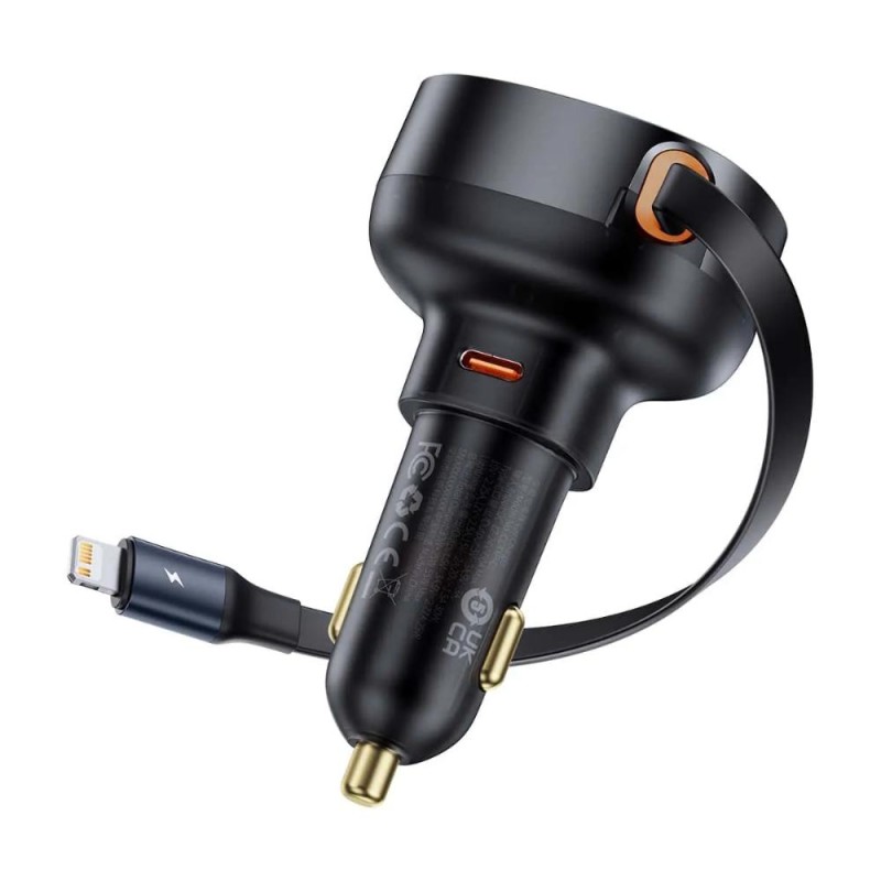 Baseus Φορτιστής Αυτοκινήτου Enjoyment με Καλώδιο Lightning + USB-C 55W Μαύρο (C00057803111-00) (BASC00057803111-00) Baseus Φορτιστής Αυτοκινήτου Enjoyment με Καλώδιο Lightning + USB-C 55W Μαύρο (C00057803111-00) (BASC00057803111-00)
