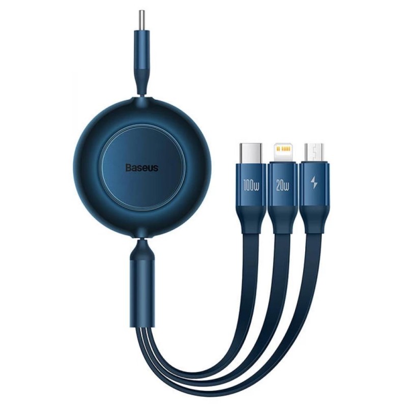 Baseus Καλώδιο USB 3σε1 για MicroUSB/USB-C/Lightning Bright Mirror 4 100W/3.5A 1.1m Μπλε (CAMJ010203) (BASCAMJ010203) Baseus Καλώδιο USB 3σε1 για MicroUSB/USB-C/Lightning Bright Mirror 4 100W/3.5A 1.1m Μπλε (CAMJ010203) (BASCAMJ010203)