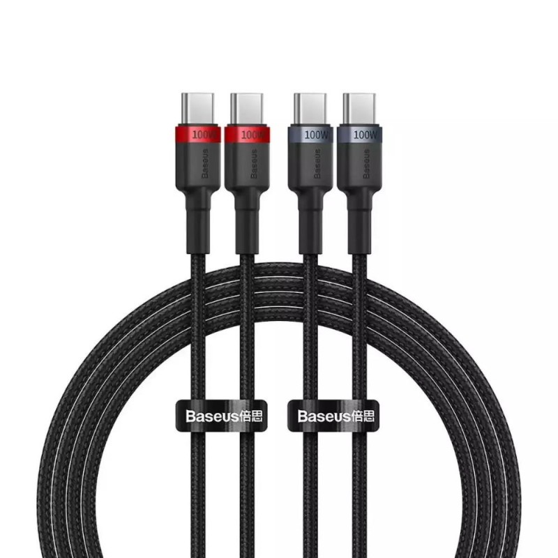Baseus Cable Cafule USB-C to USB-C 100W1m 2psc Red Black Grey Black (P10318306003-00) (BASP10318306003-00) Baseus Cable Cafule USB-C to USB-C 100W1m 2psc Red Black Grey Black (P10318306003-00) (BASP10318306003-00)