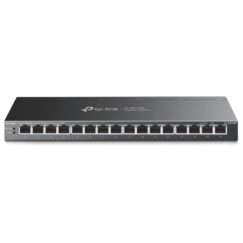 TP-Link 16-Port Gigabit Desktop Switch with 16-Port PoE+ (TL-SG116P) (TPTL-SG116P) TP-Link 16-Port Gigabit Desktop Switch with 16-Port PoE+ (TL-SG116P) (TPTL-SG116P)