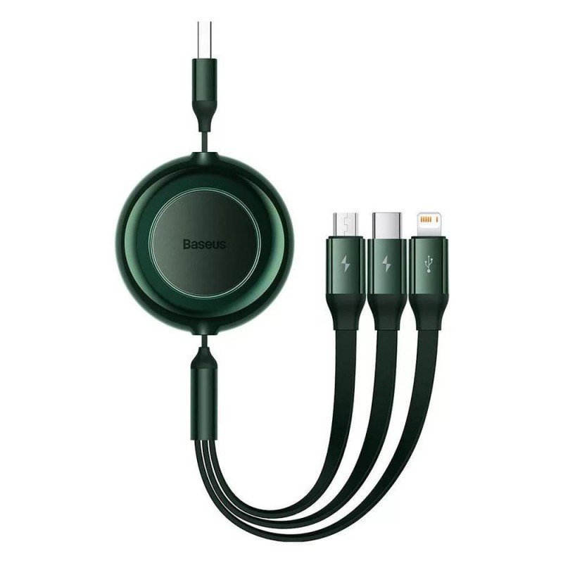 Baseus Bright Mirror 2 Flat / Retractable USB to Lightning / Type-C / micro USB Cable 3.5A Πράσινο 1.1m (CAMJ010006) (BASCAMJ010006) Baseus Bright Mirror 2 Flat / Retractable USB to Lightning / Type-C / micro USB Cable 3.5A Πράσινο 1.1m (CAMJ010006) (BASCAMJ010006)