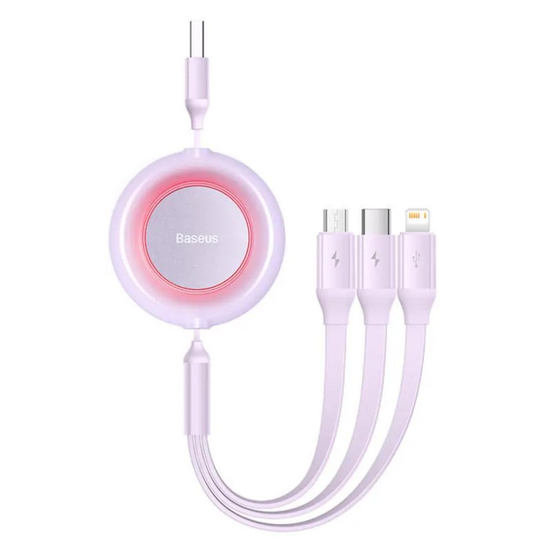 Baseus Καλώδιο USB 3σε1 για MicroUSB/USB-C/Lightning Bright Mirror 2 1.1m Λιλά (CAMJ010005) (BASCAMJ010005) Baseus Καλώδιο USB 3σε1 για MicroUSB/USB-C/Lightning Bright Mirror 2 1.1m Λιλά (CAMJ010005) (BASCAMJ010005)