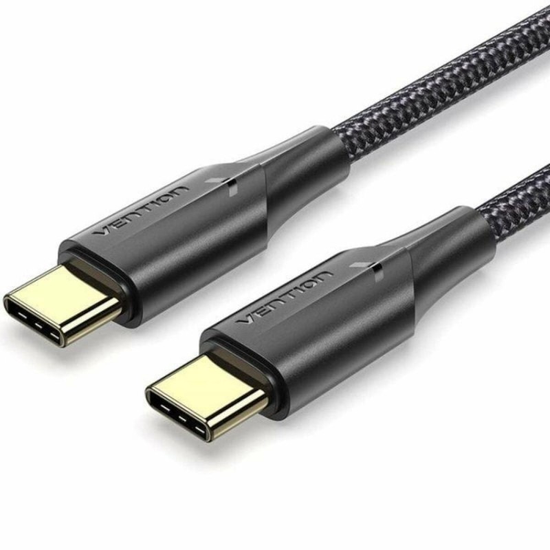 VENTION Nylon Braided Type-C to Type-C 3A Cable 3M Black LED Type (TAUBI) (VENTAUBI) VENTION Nylon Braided Type-C to Type-C 3A Cable 3M Black LED Type (TAUBI) (VENTAUBI)