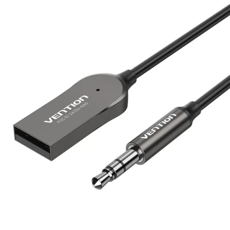 VENTION USB Car Bluetooth 5.0 Audio Receiver With Coiled Cable 1.5M Gray Zinc Alloy Type (NAGHG) (VENNAGHG) VENTION USB Car Bluetooth 5.0 Audio Receiver With Coiled Cable 1.5M Gray Zinc Alloy Type (NAGHG) (VENNAGHG)