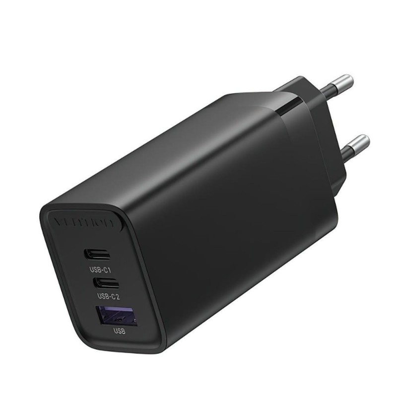 VENTION 3-Port USB (C+C+A) GaN Charger (65W/30W/30W) EU-Plug Black (FEDB0-EU) (VENFEDB0-EU) VENTION 3-Port USB (C+C+A) GaN Charger (65W/30W/30W) EU-Plug Black (FEDB0-EU) (VENFEDB0-EU)
