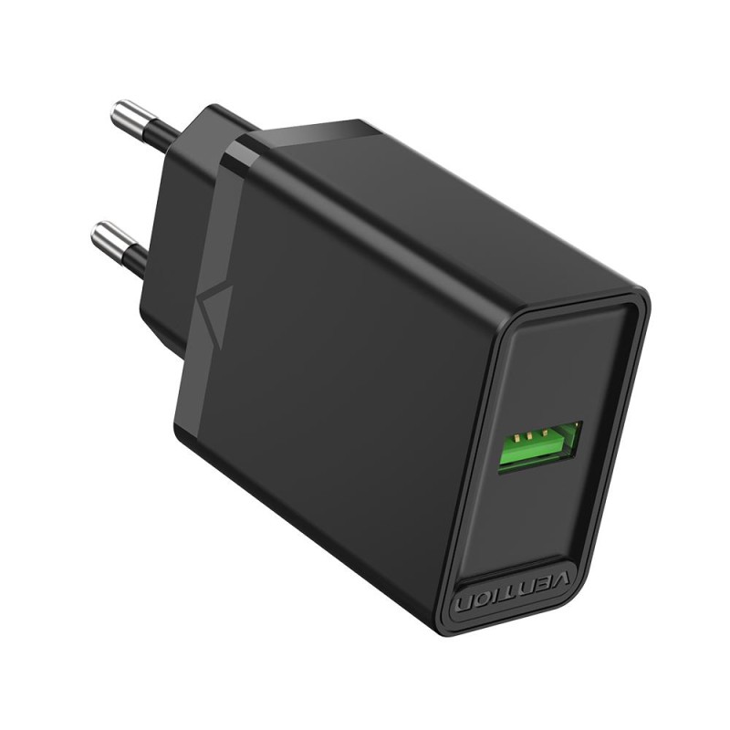 VENTION USB Wall Charger (18W) EU Black (FABB0-EU) (VENFABB0-EU) VENTION USB Wall Charger (18W) EU Black (FABB0-EU) (VENFABB0-EU)