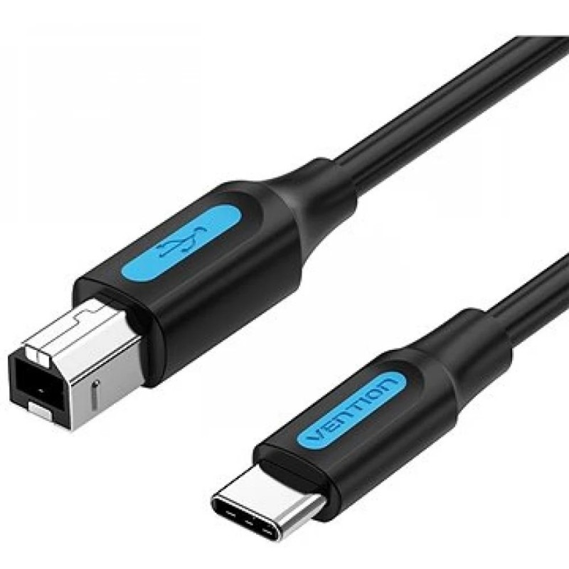 VENTION USB 2.0 Type-C Male to B Male 2A Print Cable 1.5M Black (CQUBG) (VENCQUBG) VENTION USB 2.0 Type-C Male to B Male 2A Print Cable 1.5M Black (CQUBG) (VENCQUBG)