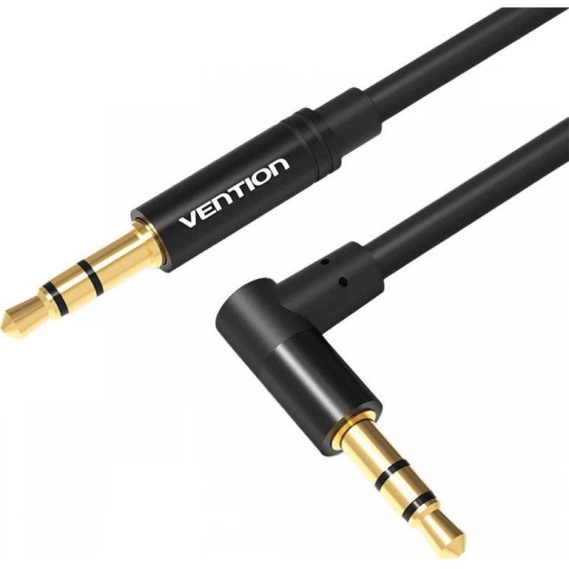 VENTION 3.5mm Male to 90° Male Audio Cable 0.5M Black Metal Type (BAKBD-T) (VENBAKBD-T) VENTION 3.5mm Male to 90° Male Audio Cable 0.5M Black Metal Type (BAKBD-T) (VENBAKBD-T)