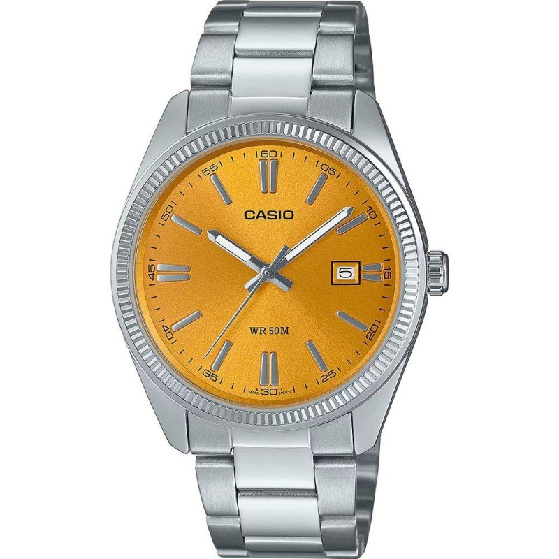 Casio Κίτρινο Ρολόι Μπαταρίας με Ασημί Μεταλλικό Μπρασελέ (MTP-1302PD-9AVEF) (CASMTP-1302PD-9AVEF) Casio Κίτρινο Ρολόι Μπαταρίας με Ασημί Μεταλλικό Μπρασελέ (MTP-1302PD-9AVEF) (CASMTP-1302PD-9AVEF)