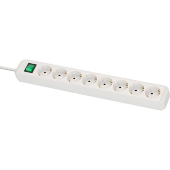 Brennenstuhl Eco-Line Πολύπριζο Ασφαλείας 8 Θέσεων με Διακόπτη και Καλώδιο 3m/ H05VV-F/ 3G1,5 White (1159320018) (BNN1159320018)