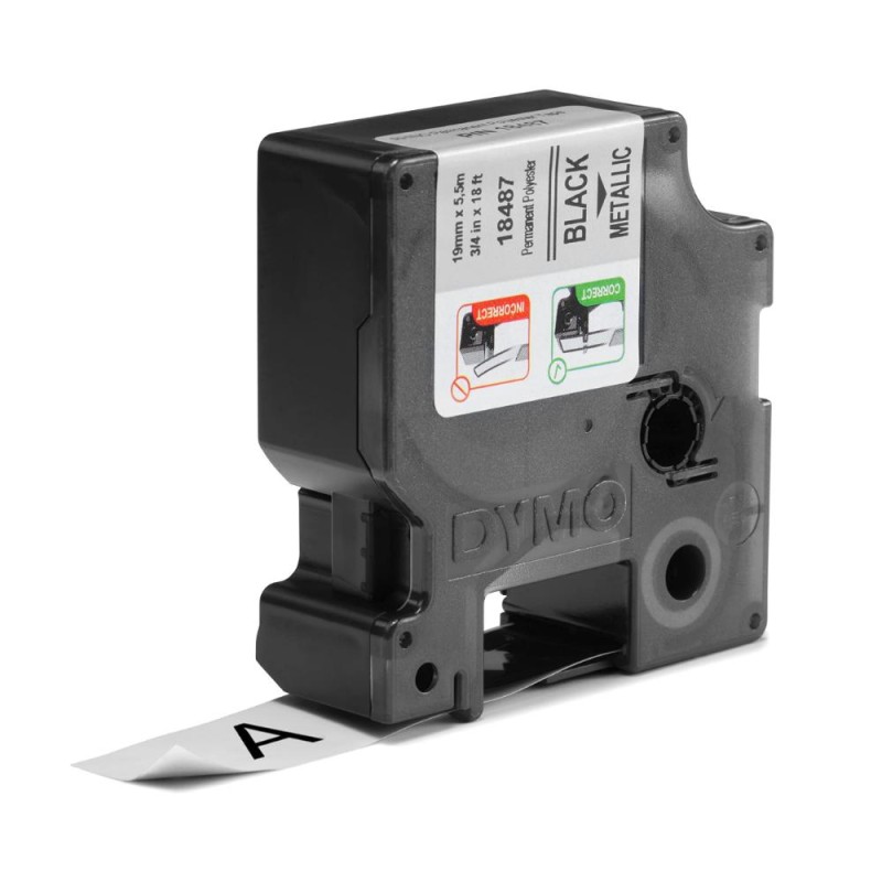 Ταινία Ετικετογράφου DYMO Ind Rhino Tape Permanent Polyester Black On Metallic 19mm (S0718200) (DYM18487) Ταινία Ετικετογράφου DYMO Ind Rhino Tape Permanent Polyester Black On Metallic 19mm (S0718200) (DYM18487)
