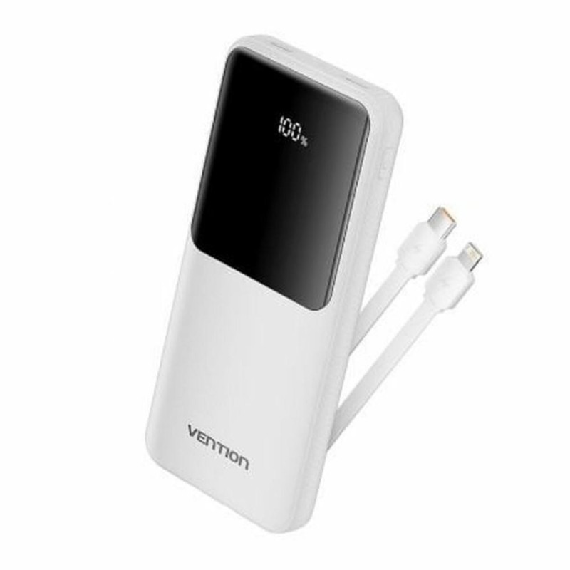 VENTION 10.000mAh Power Bank (Micro-USB + USB-C + USB-A + USB-A) with Built-In Type-C and Lightning Cables 22.5W White Led Display Type (FHOW0) (VENFHOW0) VENTION 10.000mAh Power Bank (Micro-USB + USB-C + USB-A + USB-A) with Built-In Type-C and Lightning Cables 22.5W White Led Display Type (FHOW0) (VENFHOW0)
