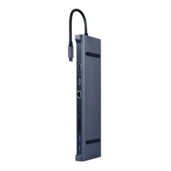 Cablexpert USB-C Docking Station με DisplayPort 4K PD Ethernet Γκρι (A-CM-COMBO10-01) (GEMA-CM-COMBO10-01)