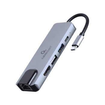 Cablexpert USB-C 5in1 Multiport Adapter, Pd, HDMI, USB 3.1, USB 2.0, Lan (A-CM-COMBO5-04) (GEMA-CM-COMBO5-04)