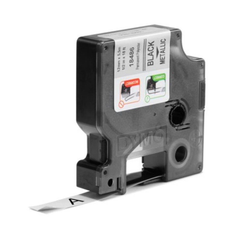 Ταινία Ετικετογράφου DYMO Ind Rhino Tape Permanent Polyester Black On Metallic 12mm (S0718180) (DYM18486) Ταινία Ετικετογράφου DYMO Ind Rhino Tape Permanent Polyester Black On Metallic 12mm (S0718180) (DYM18486)