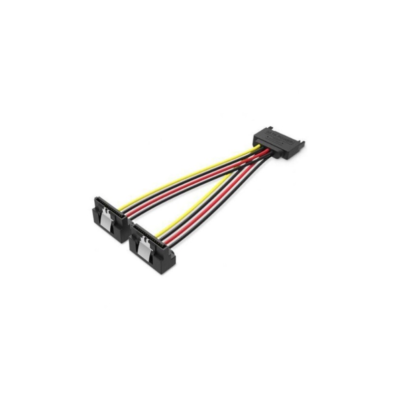 VENTION SATA 15-Pin Male to 2*15-Pin 90° Female Power Splitter 0.15M Black (KDBBB) (VENKDBBB) VENTION SATA 15-Pin Male to 2*15-Pin 90° Female Power Splitter 0.15M Black (KDBBB) (VENKDBBB)