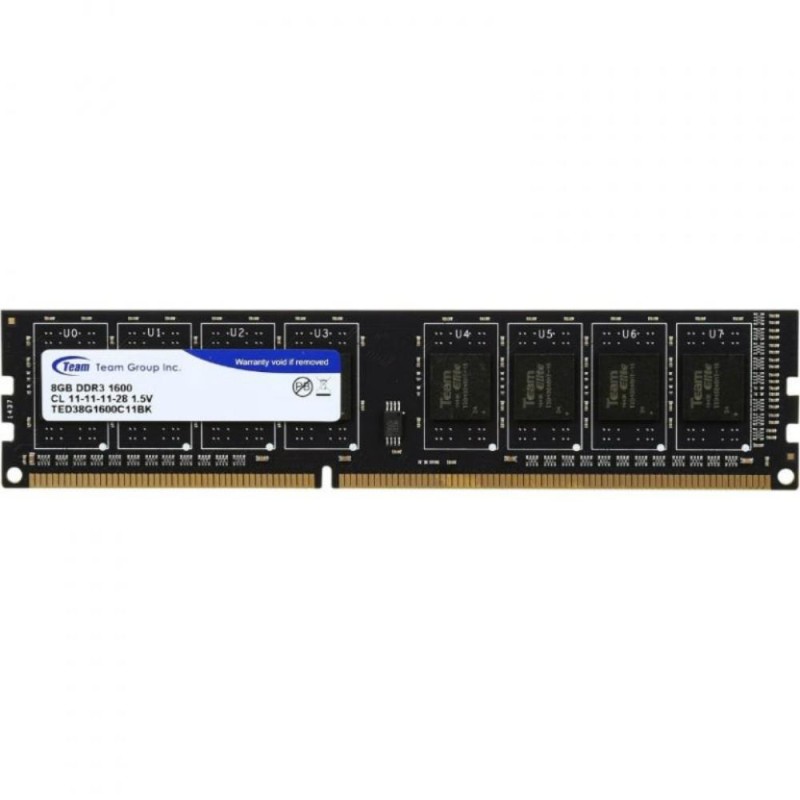 TeamGroup Μνήμη RAM DDR3 8GB PC 1600 Team Group Elite CL11 retail 1x8GB (TED38G1600C1101) TeamGroup Μνήμη RAM DDR3 8GB PC 1600 Team Group Elite CL11 retail 1x8GB (TED38G1600C1101)