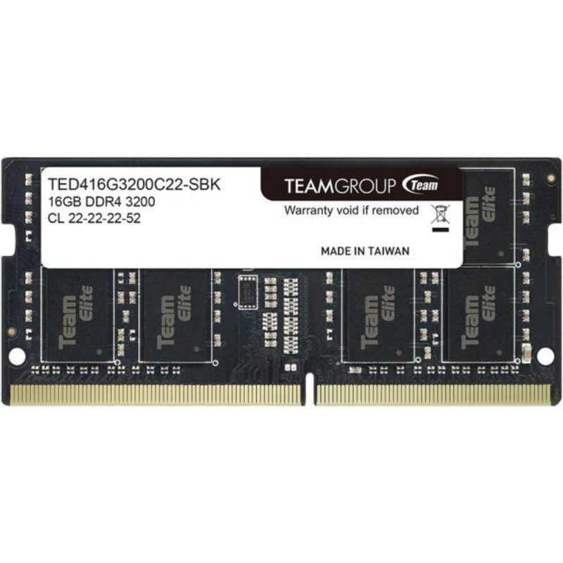 TeamGroup Μνήμη RAM S/O 16GB DDR4 PC 3200 Team Elite retail (TED416G3200C22-S01) TeamGroup Μνήμη RAM S/O 16GB DDR4 PC 3200 Team Elite retail (TED416G3200C22-S01)