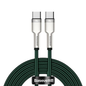 Baseus Cafule Metal Braided USB 2.0 Cable USB-C male - USB-C male Πράσινο 2m (CATJK-D06) (BASCATJK-D06)
