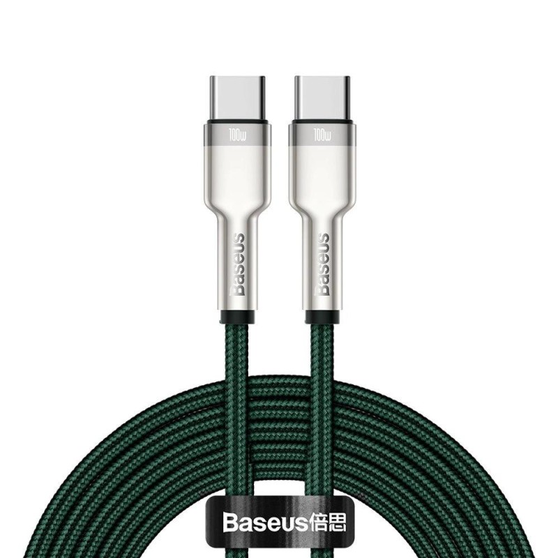 Baseus Cafule Metal Braided USB 2.0 Cable USB-C male - USB-C male Πράσινο 2m (CATJK-D06) (BASCATJK-D06) Baseus Cafule Metal Braided USB 2.0 Cable USB-C male - USB-C male Πράσινο 2m (CATJK-D06) (BASCATJK-D06)