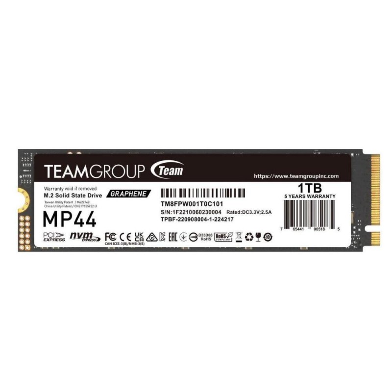 TeamGroup Δίσκος SSD 1TB MP44 PCIe M.2 PCIe 4.0 x4 NVME (TM8FPW001T0C101) (TEGTM8FPW001T0C101) TeamGroup Δίσκος SSD 1TB MP44 PCIe M.2 PCIe 4.0 x4 NVME (TM8FPW001T0C101) (TEGTM8FPW001T0C101)