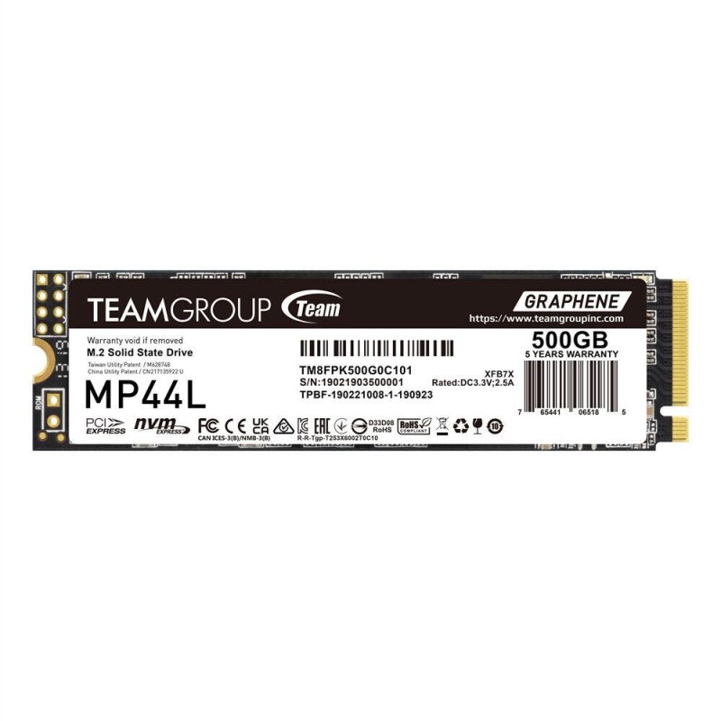 TeamGroup Δίσκος SSD 500GB MP44L PCIe M.2 PCIe 4.0 x4 NVME (TM8FPK500G0C101) (TEGTM8FPK500G0C101) TeamGroup Δίσκος SSD 500GB MP44L PCIe M.2 PCIe 4.0 x4 NVME (TM8FPK500G0C101) (TEGTM8FPK500G0C101)