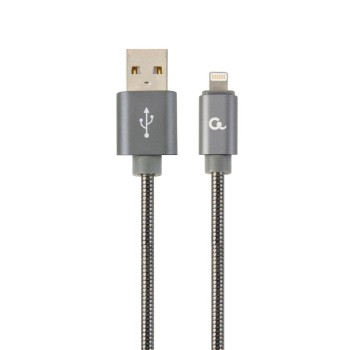 Cablexpert Cc- USB2s-amlm-1m-bg Premium USB To 8-pin Cable (Metal Plugs,spiral Braid)1m,grey Metal (CC-USB2S-AMLM-1M-BG) (GEMCC-USB2S-AMLM-1M-BG)