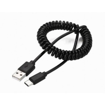 Cablexpert Spiral Cable USB 2.0 Am- USB Type-C 1.8m Black (CC-USB2C-AMCM-6) (GEMCC-USB2C-AMCM-6)