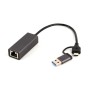 Cablexpert Adapter USB Type 3.1 + USB-C -> Lan RJ45 Gigabit 15cm (A-USB3AC-LAN-01) (GEMA-USB3AC-LAN-01)