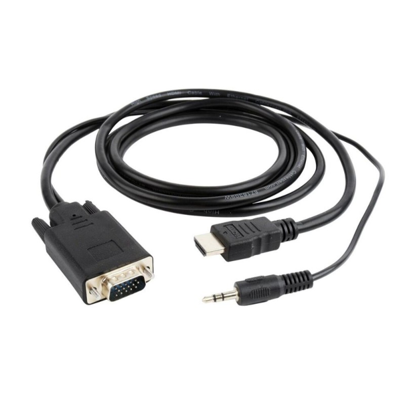 Cablexpert HDMI To VGA Mini Jack Converter 3m Black (A-HDMI-VGA-03-10) (GEMA-HDMI-VGA-03-10) Cablexpert HDMI To VGA Mini Jack Converter 3m Black (A-HDMI-VGA-03-10) (GEMA-HDMI-VGA-03-10)