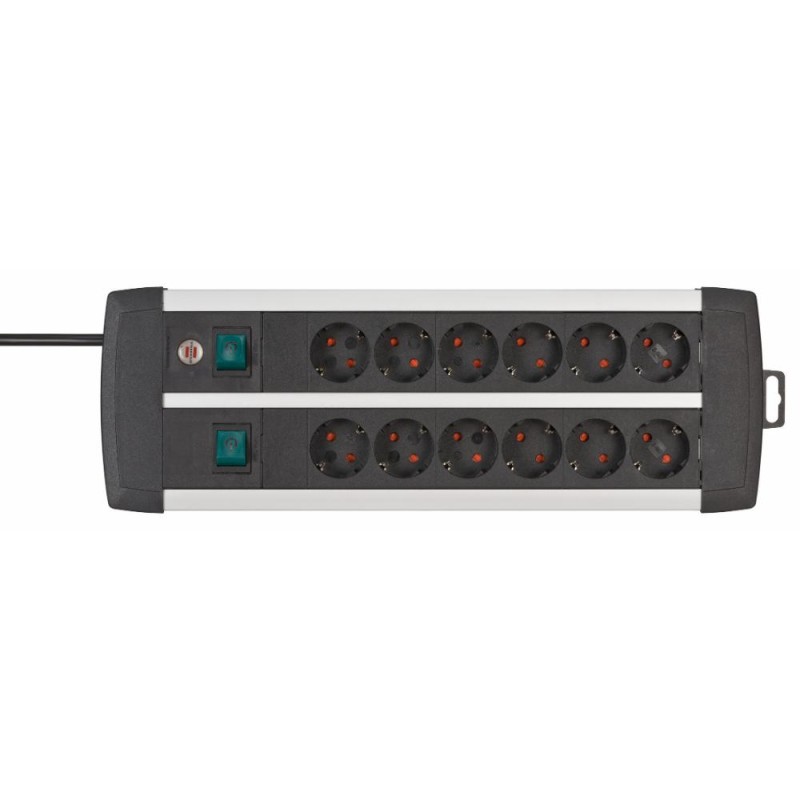 Brennenstuhl Premium-Alu-Line Technics extension lead 12-way Duo black 3m H05VV-F 3G1.5 with every 6 sockets switched (1391000912) (BNN1391000912) Brennenstuhl Premium-Alu-Line Technics extension lead 12-way Duo black 3m H05VV-F 3G1.5 with every 6 sockets switched (1391000912) (BNN1391000912)