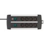 Brennenstuhl Premium-Alu-Line Technics extension lead 8-way Duo black 3m H05VV-F 3G1.5 with every 4 sockets switched (1391000908) (BNN1391000908)