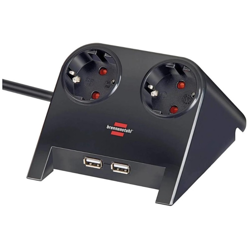 Brennenstuhl Desktop-Power USB-Charger with 2x USB-2.0 charger 2100mA 2-way socket, black polished 1.8m H05VV-F 3G1.5 (1153500222) (BNN1153500222) Brennenstuhl Desktop-Power USB-Charger with 2x USB-2.0 charger 2100mA 2-way socket, black polished 1.8m H05VV-F 3G1.5 (1153500222) (BNN1153500222)