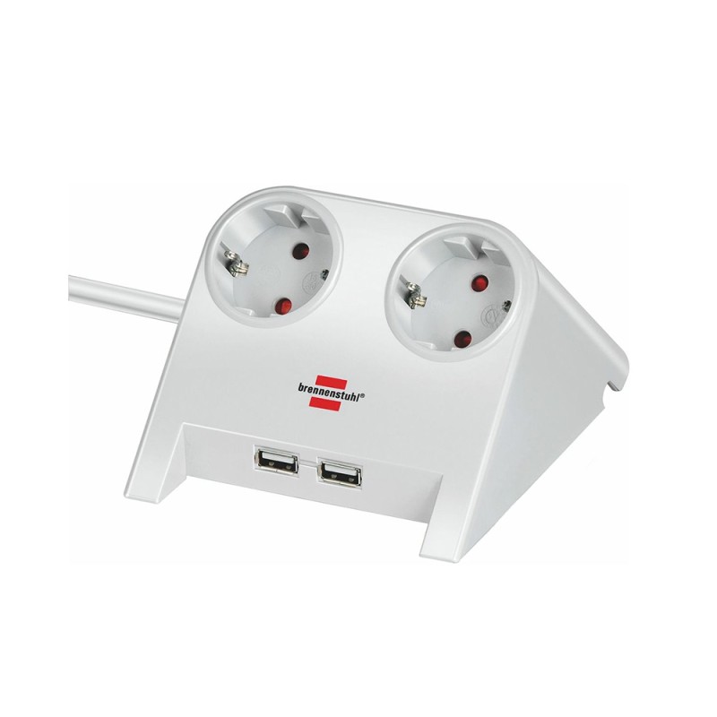 Brennenstuhl Desktop-Power USB-Charger with 2x USB-2.0 charger 2100mA 2-way socket, white polished 1.8m H05VV-F 3G1.5 (1153520222) (BNN1153520222) Brennenstuhl Desktop-Power USB-Charger with 2x USB-2.0 charger 2100mA 2-way socket, white polished 1.8m H05VV-F 3G1.5 (1153520222) (BNN1153520222)