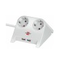 Brennenstuhl Desktop-Power USB-Charger with 2x USB-2.0 charger 2100mA 2-way socket, white polished 1.8m H05VV-F 3G1.5 (1153520222) (BNN1153520222)
