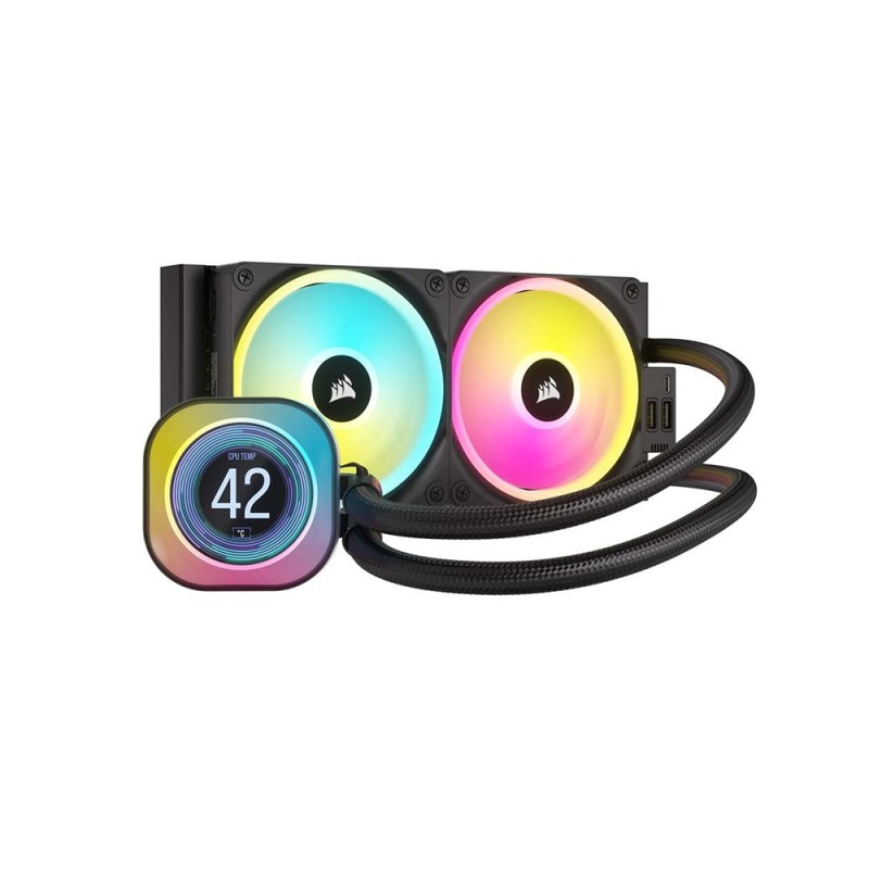 Corsair iCUE LINK H100i LCD AIO 240mm Radiator Liquid CPU Cooler 277mm x 120mm x 27mm radiator (CW-9061007-WW) (CORCW-9061007-WW) Corsair iCUE LINK H100i LCD AIO 240mm Radiator Liquid CPU Cooler 277mm x 120mm x 27mm radiator (CW-9061007-WW) (CORCW-9061007-WW)