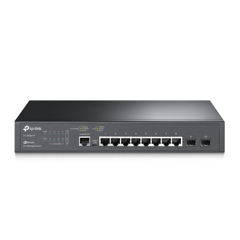 TP-LINK JetStream™ 8-Port Gigabit L2+ Managed Switch with 2 SFP Slots(TL-SG3210) (TPTL-SG3210) TP-LINK JetStream™ 8-Port Gigabit L2+ Managed Switch with 2 SFP Slots(TL-SG3210) (TPTL-SG3210)