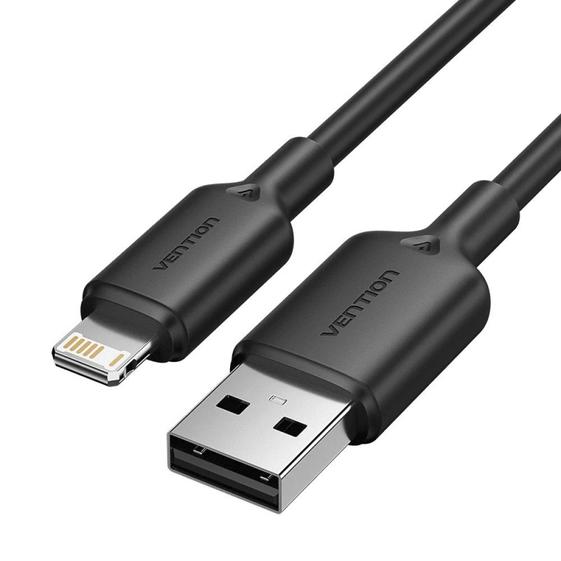 VENTION USB 2.0 A Male to Lightning Male 2.4A Cable 2M Black PVC Type (LAMBH) (VENLAMBH) VENTION USB 2.0 A Male to Lightning Male 2.4A Cable 2M Black PVC Type (LAMBH) (VENLAMBH)