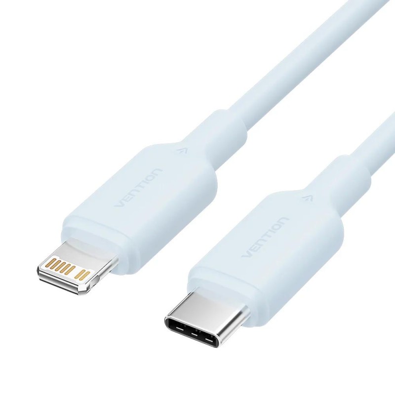 VENTION Type-C Male to Lightning Male 3A Cable 1M Blue PVC Type (LAKSF) (VENLAKSF) VENTION Type-C Male to Lightning Male 3A Cable 1M Blue PVC Type (LAKSF) (VENLAKSF)