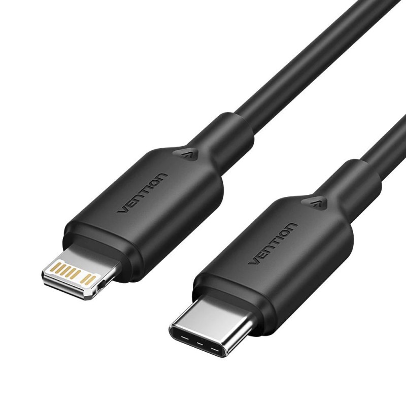 VENTION Type-C Male to Lightning Male 3A Cable 2M Black PVC Type (LAKBH) (VENLAKBH) VENTION Type-C Male to Lightning Male 3A Cable 2M Black PVC Type (LAKBH) (VENLAKBH)