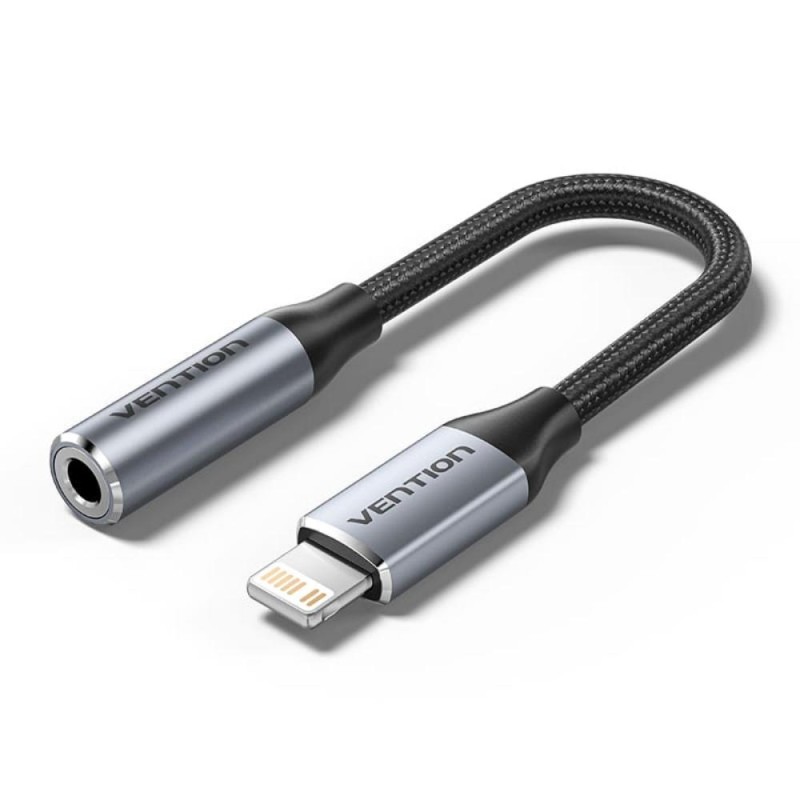 Vention Cotton Braided Lightning Male to 3.5MM Earphone Jack Adapter Aluminum Alloy Type (BMBHA) (VENBMBHA) Vention Cotton Braided Lightning Male to 3.5MM Earphone Jack Adapter Aluminum Alloy Type (BMBHA) (VENBMBHA)
