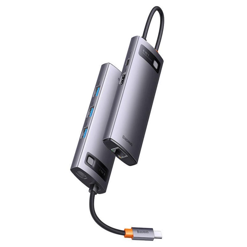 Baseus Docking Station 6σε1 StarJoy Series, USB-C σε 3xUSB 3.0 + HDMI + USB-C PD + RJ45 Γκρι (WKWG080013) (BASWKWG080013) Baseus Docking Station 6σε1 StarJoy Series, USB-C σε 3xUSB 3.0 + HDMI + USB-C PD + RJ45 Γκρι (WKWG080013) (BASWKWG080013)