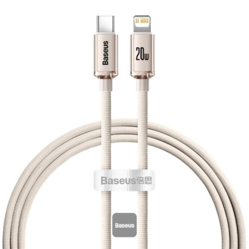 Baseus Kabel USB-C do iP Crystal Shine, 20W, 1.2m różowy (CAJY001304) (BASCAJY001304) Baseus Kabel USB-C do iP Crystal Shine, 20W, 1.2m różowy (CAJY001304) (BASCAJY001304)