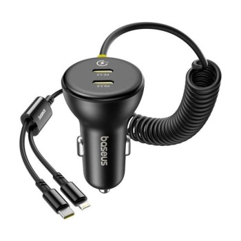 Baseus Φορτιστής αυτοκινήτου 60W USB-C + καλώδιο Lightning Μαύρο (C00035902121-00) (BASC00035902121-00)